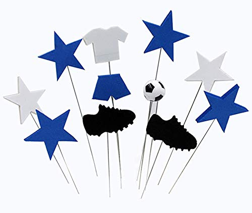 AILEXI 10 Counts Happy Birthday Cake Decorating Toppers - Football