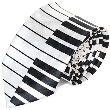 The Tie Co™ Mens Funny Novelty Printed Joke Fancy Dress Gift Ties (18 - White Keyboard)