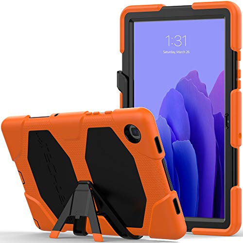TECHGEAR G-SHOCK Case Fits Samsung Galaxy Tab A7 10.4 2022/2020 (SM-T500, T503, T505, T509) Tough Rugged HEAVY DUTY Armour Shockproof Impact Survival Stand Case, Kids Schools Workman Case - ORANGE