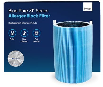BLUEAIR Blue Pure 311 Auto Series AllergenBlock Filter, Genuine Replacement Blueair Filter, Allergies Pollen Dust Pet Dander, Blue Pure 311 Auto Series AllergenBlock Filter Fits 311 Auto Air Purifier