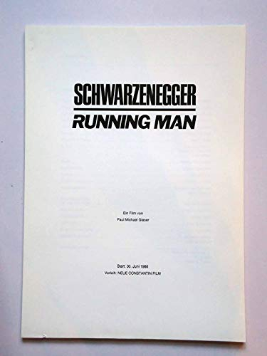 Running Man - Arnold Schwarzenegger - Dweezil Zappa - Presseheft + 2 Pressefotos