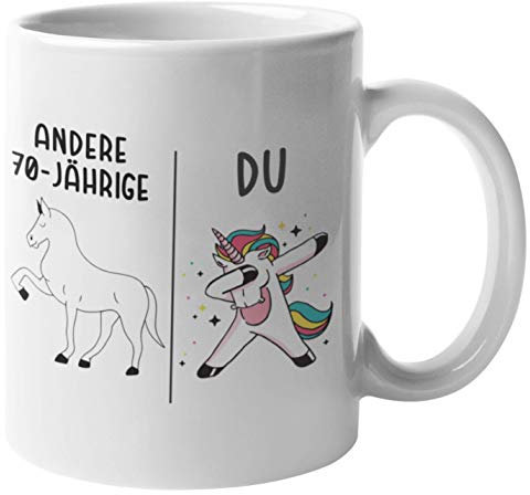 70. Geburtstag Frauen Tasse Einhorn Geschenk Geschenkidee 70er Geburtstag Mutter Mama