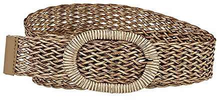 Allegra K Ceinture cintrée tressée pour femme avec boucle en métal | Texture tissée, bague tissée surdimensionnée, ajustement confortable, style polyvalent, tenue quotidienne décontractée
