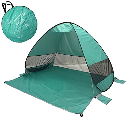 DAYMO Tienda de campaña para playa, 190 x 160 cm, con protección UV 50+, protección contra el viento, autodesplegable, tienda desplegable