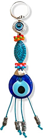 SabelAX - Portachiavi occhio turco - Amuleto malocchio - Portafortuna e protezione - Portachiavi originali - Portachiavi da donna e uomo