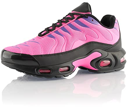 Fusskleidung® Damen Herren Sportschuhe Dämpfung Sneaker leichte Laufschuhe Pink Lila Schwarz EU 38