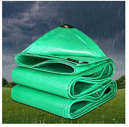 Lona Impermeable Lona de Protección Duradera Toldo Resistente a la Lluvia con Ojales Cubierta Plástico Versátil para Muebles Jardín Piscina Coche (Color : Green, Size : 5x10m)