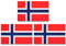 JBCD Norwegische Flagge Magnet Aufkleber – für Auto, SUV, LKW, 3 Stück, 7,6 x 12,7 cm