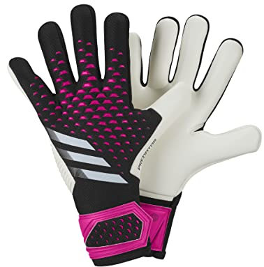 adidas Unisex Goalkeeper Gloves (W/O Fingersave) Predator Competition Goalkeeper Gloves, Black/White/Team Shock Pink, HN3342, 11