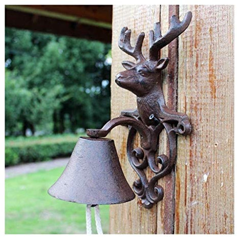 Heavy Duty Cast Iron Wall Bell cast iron doorbell Cast Iron Bell - Welcome Entry Door Bell Antique Doorbell Decoration Front Door Interior Exterior Decor Black Cast Iron Doorbell Retro Manor Wind Chim