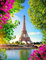 adrium Poster-Bild 50 x 70 cm: Seine in Paris mit Eiffelturm bei Sonnenaufgang im Frühjahr(163820884)