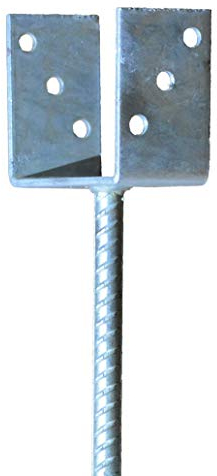 Pfostenträger Balkenträger Pfostenschuh U Gabel mit Dolle 200 mm lang zum Einbetonieren Gesamtlänge 300 mm (Gabelweite: 81 mm)