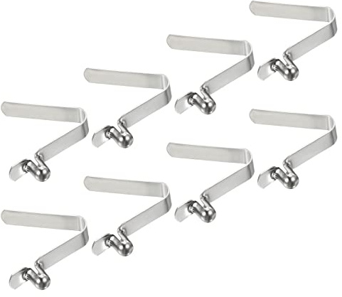 PATIKIL 5.5x3.8mm Kayak Paddle Snaps, 8 Pack Pole Push Button Spring Clips Steel Hollow Button Locking Tube Single Pin for Camping Awning Tent Pole