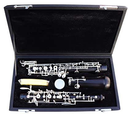 Knopf Versilberte C-Klappe Oboe Ebenholzkörper Halbautomatische Oboe Mit Musikinstrumenten-Spezialkoffer Anfänger Oboe