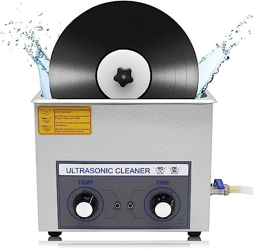 ANXYYDS LP Vinyl Record Ultrasonic Cleaner with Records Bracket 4 Records Per Batch Raising Descending Auto-Drying,220V