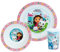 FUN HOUSE GABBY Y Y LA CASA MÁGICA CONJUNTO DE COMIDA INCLUYENDO 1 VIDRIO 220 ML, 1 PLATO Ø 22 CM Y 1 BOL Ø 16 CM MICROONDABLES PARA NIÑO, Rosa