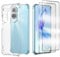 Coque pour Honor 90 Lite avec 2 Protecteur D'écran en Verre Trempé, Housse de Protection Souple Silicone TPU Bumper Antichoc avec pour Honor 90 Lite 5G- Transparente