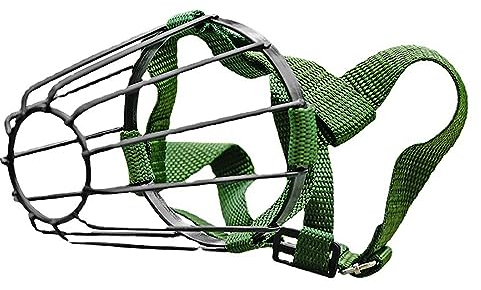 BPILOT Maulkorb für Hunde, Metall, Anti-Bell, Anti-Biss, Verstellbar, Grün, Geeignet für kleine bis große Hunde, No.4 Mouth is Long 7-9cm