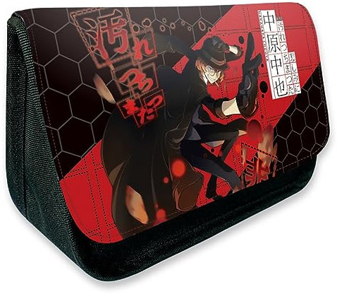 Bungo Stray Dog Federmäppchen, Cartoon Anime Große Kapazität Leinwand Zip Schreibwaren Fall Bungo Dog Peripheriegeräte Mäppchen (B)