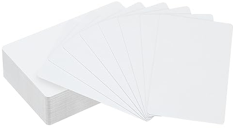 PATIKIL 50Stk Sublimation Metall Visitenkarten Leere 0.45mm Dickes 3.4x2.1 Aluminium Bedruckbare Namen Karte für Benutzerdefinierte Selbstdruck Weiß