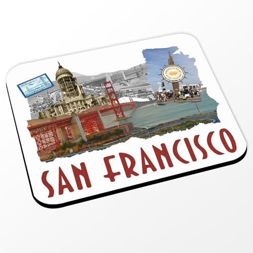 Fabulous Mauspad San Francisco Vintage Reise USA Postkarte – (Maße 24 x 20 cm)