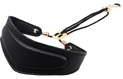 ibasenice Verstellbarer Saxophongurt Aus Leder Mit Metallverschluss Gepolstert Und Atmungsaktiv Langlebiger Schulter-tragegurt Für Saxophon Bassklarinette Englischhorn Oboe Und Fagott Schwar