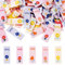 PandaHall 100pcs Gewebte Kleidung Label Stoff Handgemachte Etiketten Blumenmuster Nähen auf Etiketten Tags zum Nähen Stricken Hut Schal Kostüm Dekoration, Klein, DIY-TA0005-32-YS-EU