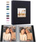 Miaikoe Fotoalbum 10x15 50 Taschen 2 Pakete, Slip in Top Loading Leinen Mini Album Buch hält 100 Vertikale 10x15cm Fotos für Familie Hochzeit Baby Schwarz