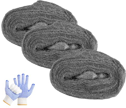 Steel Wire Wool, Wire Wool Rats Rodent Control Gaps Blocker, Wall Hole Fill Fabric DIY Kit, Easy to Use to Stop Rats, Mice and Insect Pests, Includes Work Gloves