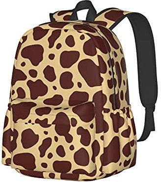 Rucksack, 43,2 cm (17 Zoll), Schokobraun, Kuh, Tier, Flecken, Fell, Laptop-Rucksack, Schultertasche, Schule, Büchertasche, lässiger Tagesrucksack, Siehe Abbildung, One size