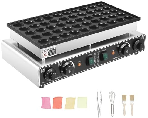Waffle Pancake Machine 50 Holes Nonstick Poffertjes Pan Mini Pancake Maker 1700W Electric Dutch Pancake Maker for Commercial or Home Use