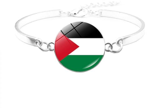 KUAIYIJU Bracelets en cuir avec drapeau de la Palestine - Bracelet de perles tissées multicouches pour homme et femme - Bijoux tendance