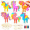 Yamitora 24 Stück Einhorn Holz Bastelset mit 12 Farbstifte, Kindergeburtstag Basteln 3D Puzzle Holz zum Bemalen und Basteln DIY Kit für Mädchen Jungen Geburtstag Party Handwerk
