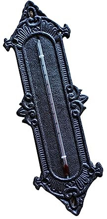 Gewächshaus Thermometer für Innenraum und Wand, Eisen Schwarz