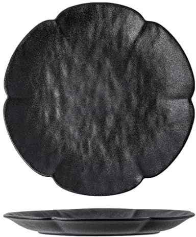 LVUNZJCA Piatto da Portata Piatto da Ristorante Piatto da Cibo Occidentale Piatto da Spaghetti Piatto da Cena 2 Pezzi per Feste a Casa(Schwarz)