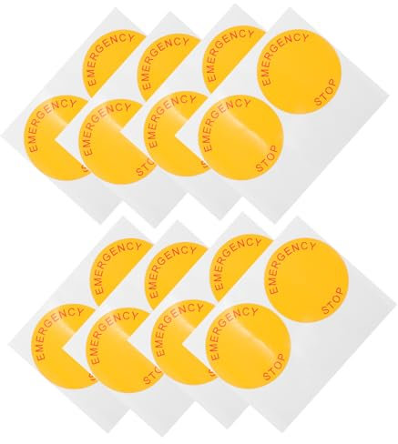 COSMEVIVI 8feuilles Autocollants De Signalisation Alerte Urgence Pour Arrêt De Machine Étiquettes De Sécurité Pour Équipement Industriel Résistants Aux Taches Eau