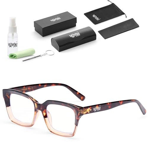 MAMINÓ Gafa de lectura Gafas Graduadas Hombre y Mujer - Filtro de Luz Azul - Gafas de Presbicia para Ordenador, Pantallas y Lectura - Varias Graduaciones Disponibles (carey, 1, Dioptrías)