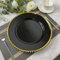 Acrylic Gold Beaded Black Charger Plates (Pack of 25)