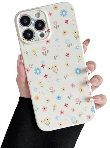 ZTOFERA Case for iPhone 15 Pro Max, Cute Flower Floral Pattern Soft Silicone Case, Slim Lightweight Shockproof Protective Bumper Cover for iPhone 15 Pro Max 6.7 - Beige Floral
