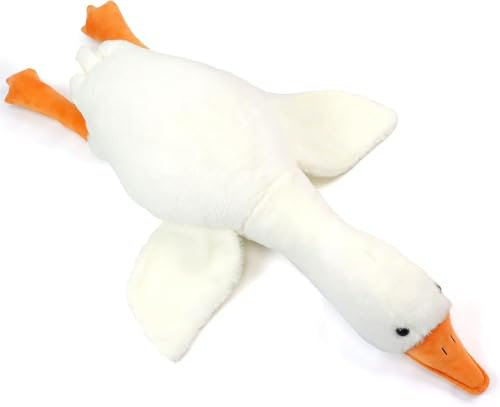Ponjauk 90cm Plüsch Gans Stofftier Ente Weiß Riesen Gans Kuscheltier XXL Riesige Enten Plüschtier Groß Giant Goose Plush Huge Duck Plushies