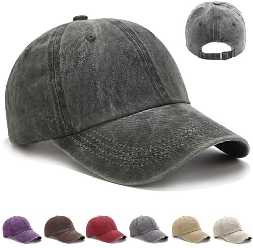 CWENDANER Unisex Baseballkappe, Baseball Cap Damen Herren 100% Baumwolle, Vintage Basecap Kappe, Verstellbar Schildmütze Für Sport Reisen Drauße, Einfarbig, Einheitsgröße Baseballmütz