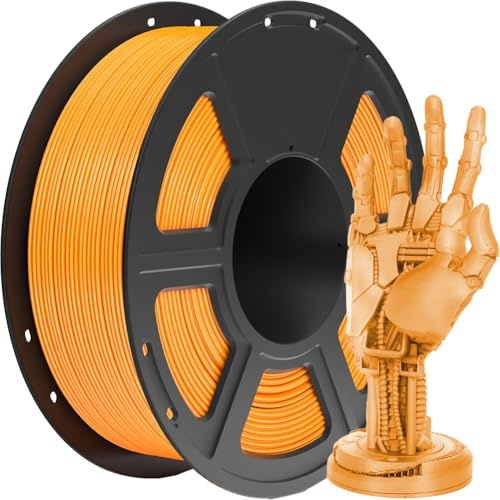 3D Drucker Filament 1,75mm PETG - Filament-3D-Druckmaterialien, Maßgenauigkeit +/-0,02mm, Kompatibel mit FDM-Drucker, 1KG(2,2lbs)/Spool (Orange)