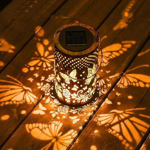 Lot de 2 lanternes solaires en forme d'arbre de vie - Étanches - Cadeaux d'anniversaire et de Noël pour femme, maman, grand-mère, décoration de jardin, lanternes solaires à suspendre pour cour, patio