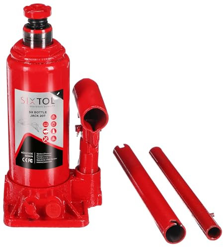 SIXTOL SX Bottle Jack 20T Cric hydraulique 20 tonnes Compact Vis réglable Construction en Acier Entretien du véhicule Camion Remorque