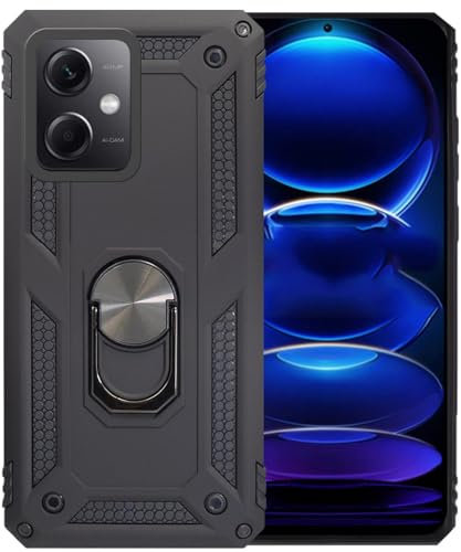 Funda para Oppo A58 5G / A78 5G con Anillo Metálico Giratorio 360 Carcasa Magnética Imán Rígida Antigolpes Resistente con Soporte, Protección de Grado Militar (Oppo A58 5G / A78 5G, Negro)
