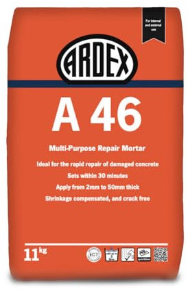 Ardex A46 11kg | Rapid-Setting Slump-Free Repair Mortar for Concrete | Internal & External Use | Shrinkage-Free