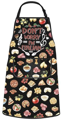 JTOUK Don’t Worry I’m Italian Kitchen Apron Italy Travel Trip Souvenir Gift Italy Feast Gift