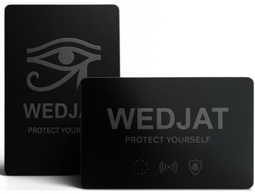 2 Cartes Anti-RFID WEDJAT · Protecteur Porte-Cartes Homme | 1 Classique + 1 Adhésive Haute Résistance Unique au Monde | Polycarbonate 1mm CE | Belgique + Ebook Offert