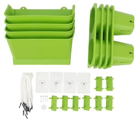 Miskall Vertical Garden Planter, Hanging Wall Planter Durable PP Material for Indoor Outdoor Balcony Yards Home Decor 57x24cm 33 Parts (Light Green)