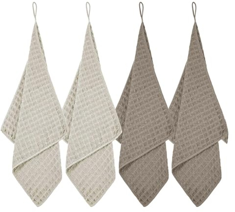 Barista Towels 4 Pcs Waffle Pattern Barista Microfiber Cloths 11.8 Quick-Drying Cleaning Cloths, Coffee Machine Accessories For Steam Wands, Countertops And Milk Frothers, Coffee Bar Essentials
